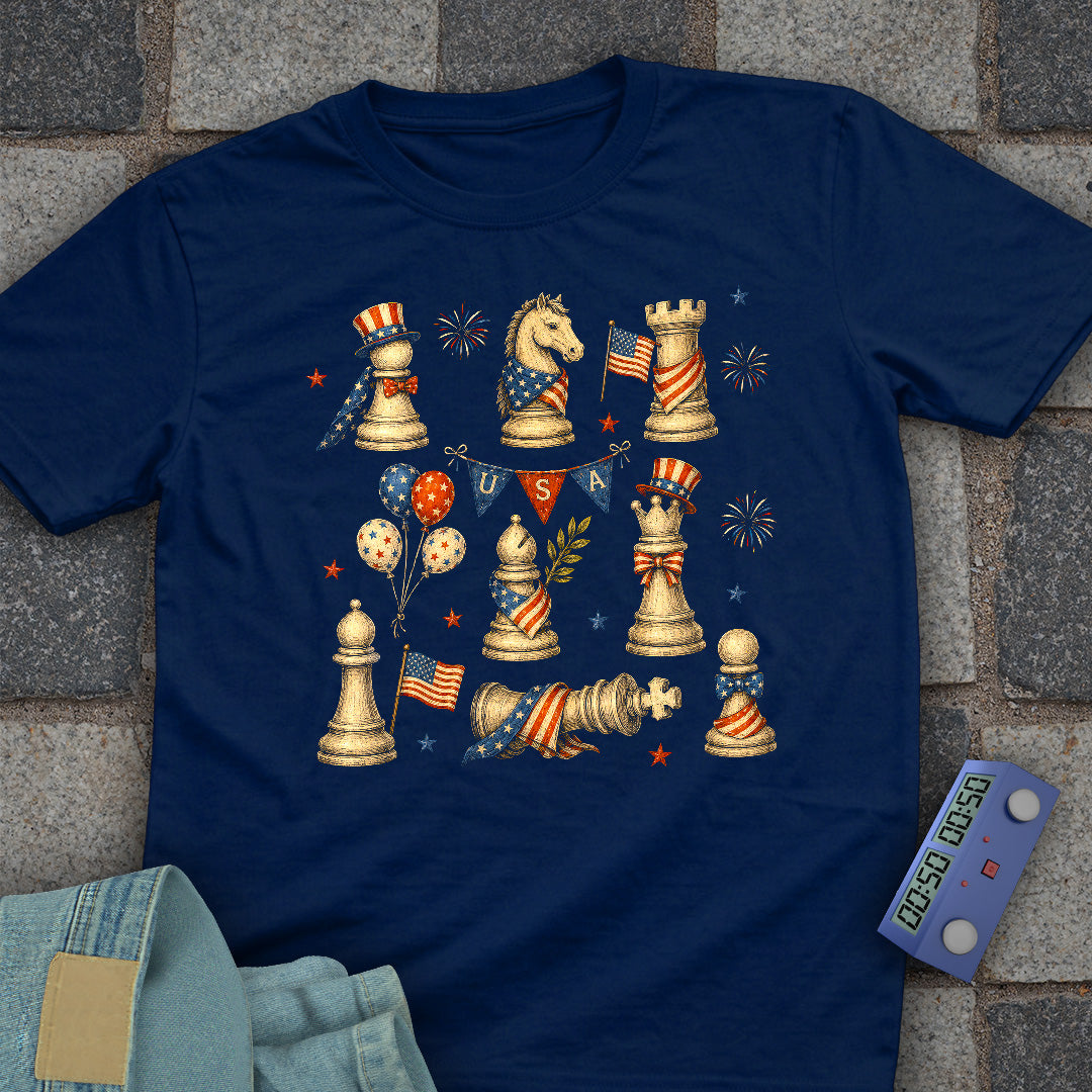 4th July Chess Pieces T-Shirt