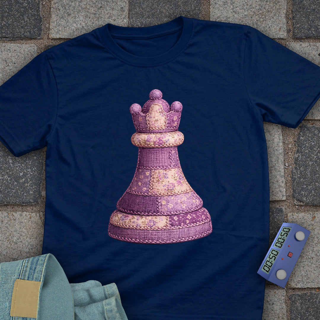 Patchwork Queen Chess T-Shirt (Printed Patch Effect)