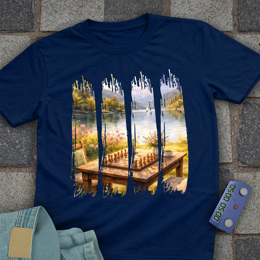 Water Color Paint Strips Chess T-Shirt
