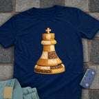 Patchwork King Chess T-Shirt (Printed Patch Effect)