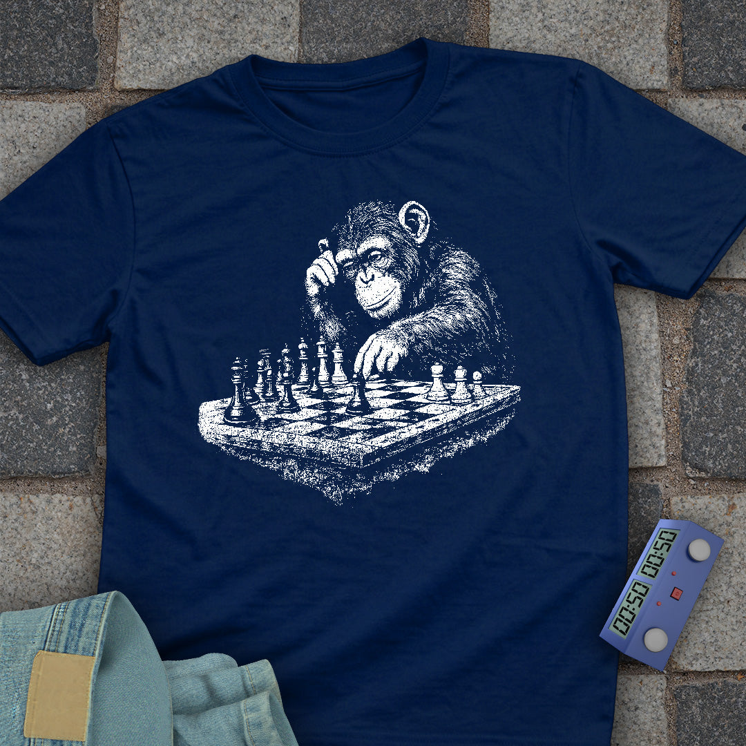 Chimp Playing Chess T-Shirt