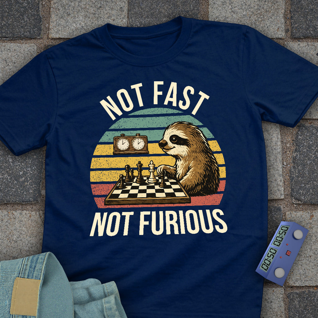 Not Fast. Not Furious Chess Retro T-Shirt