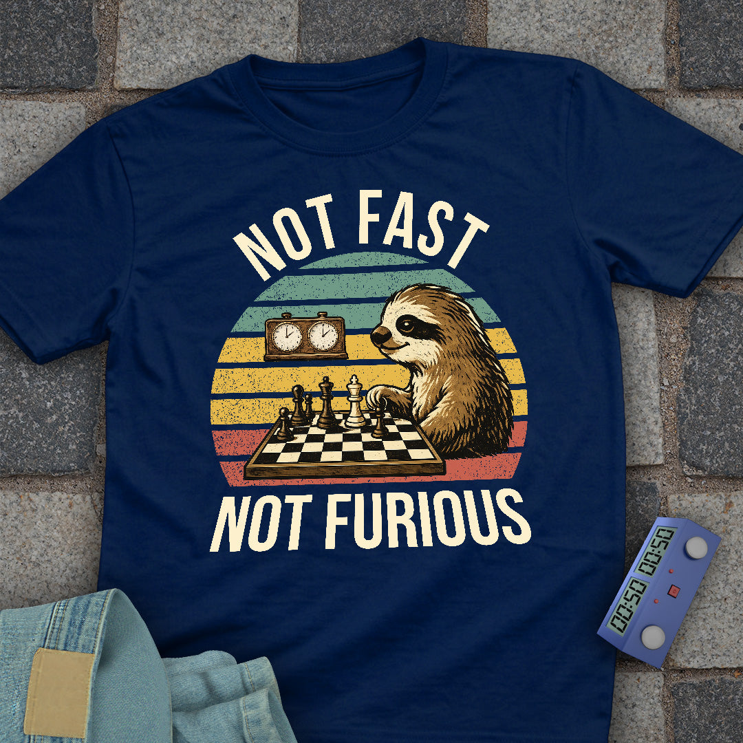 Not Fast. Not Furious Chess Retro T-Shirt