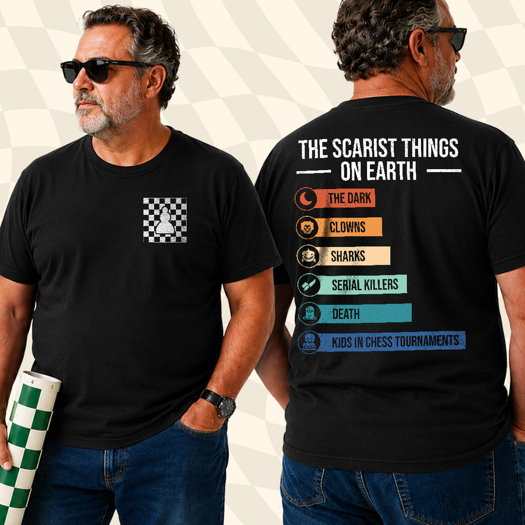 Scary Chess Kids Pocket T-Shirt
