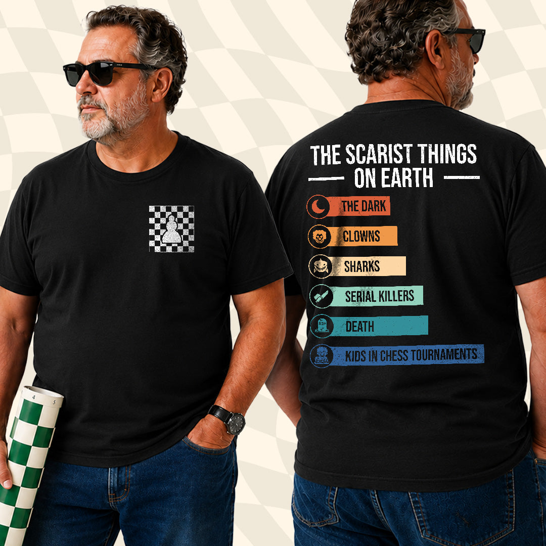 Scary Chess Kids Pocket T-Shirt