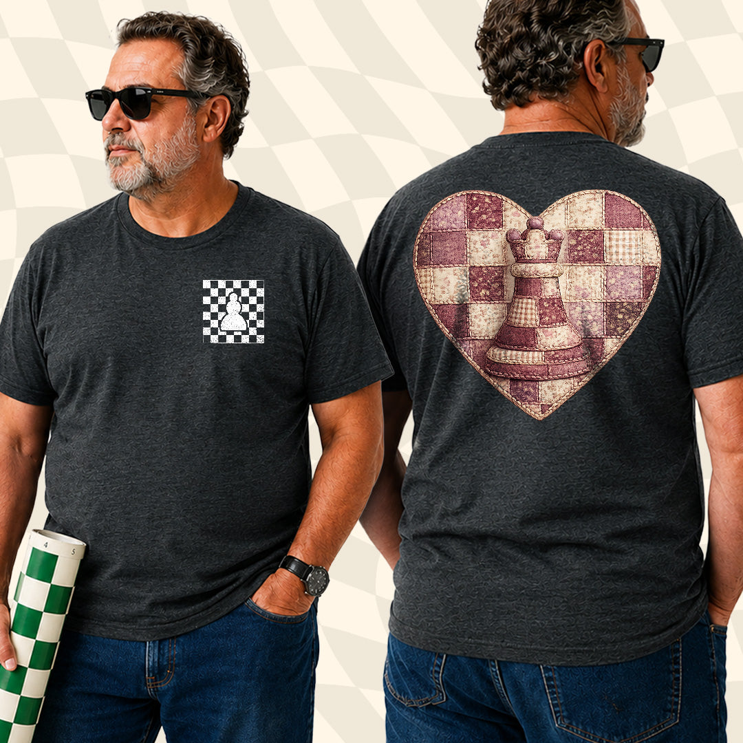 Patchwork Heart Chess Pocket T-Shirt