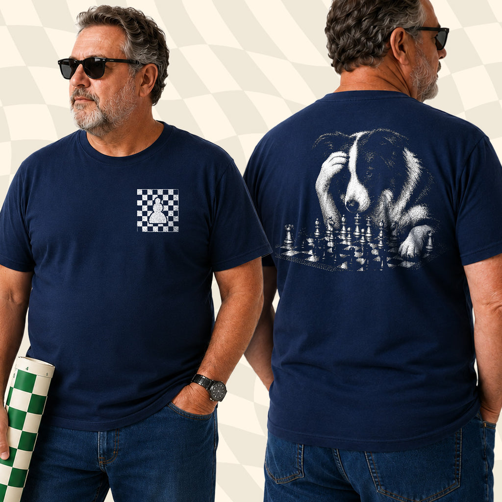 Border Collie Chess Pocket T-Shirt