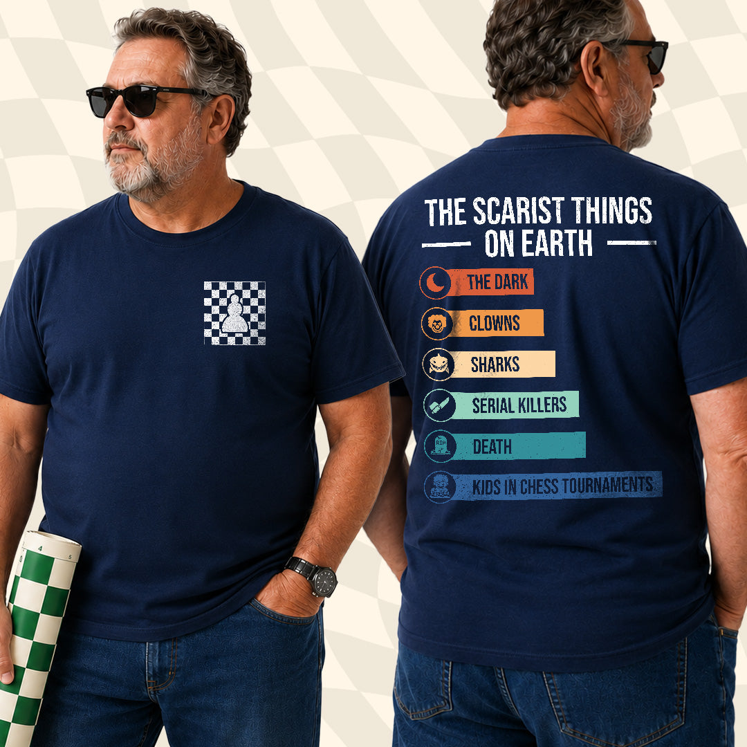 Scary Chess Kids Pocket T-Shirt