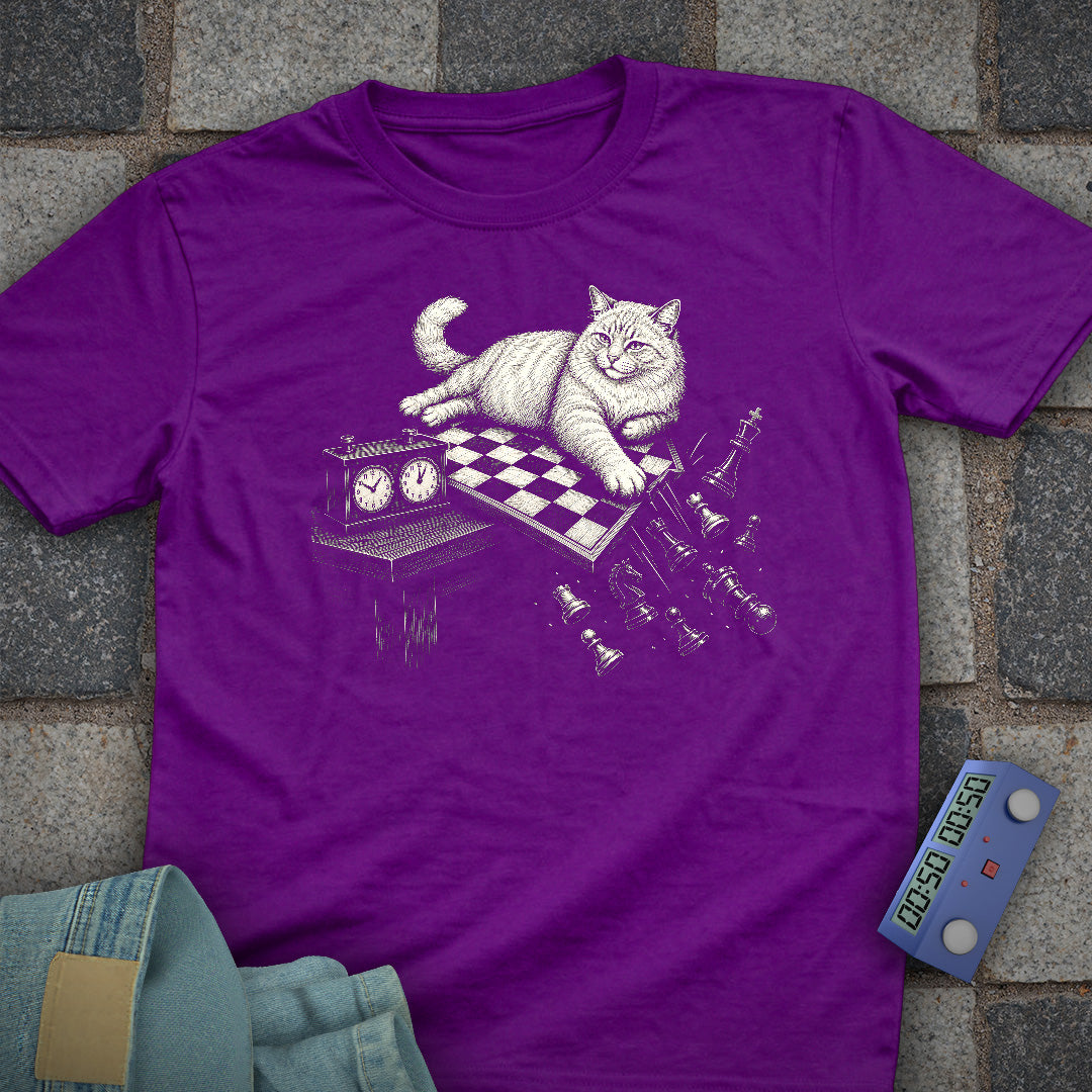 Cat Attention Chess T-Shirt