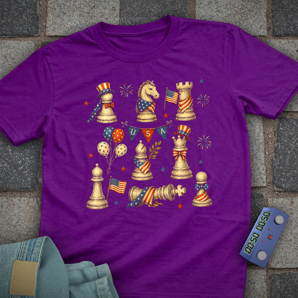 4th July Chess Pieces T-Shirt