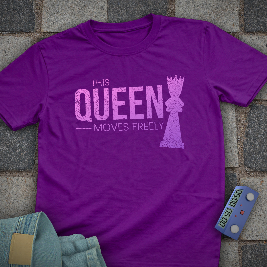 Queen Moves Freely Chess T-Shirt