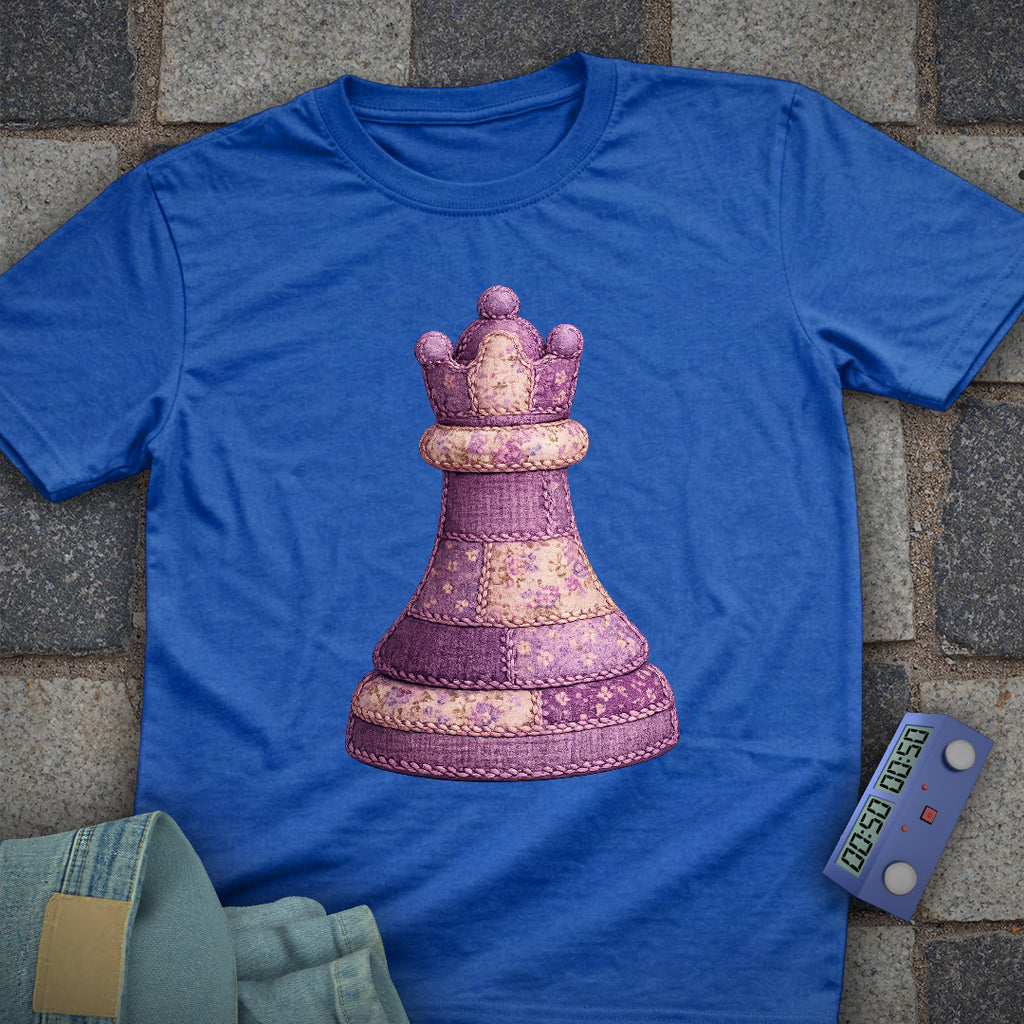 Patchwork Queen Chess T-Shirt (Printed Patch Effect)