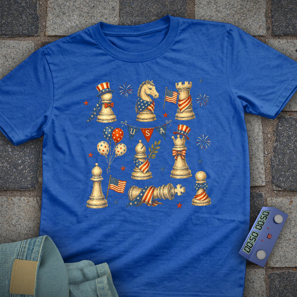 4th July Chess Pieces T-Shirt