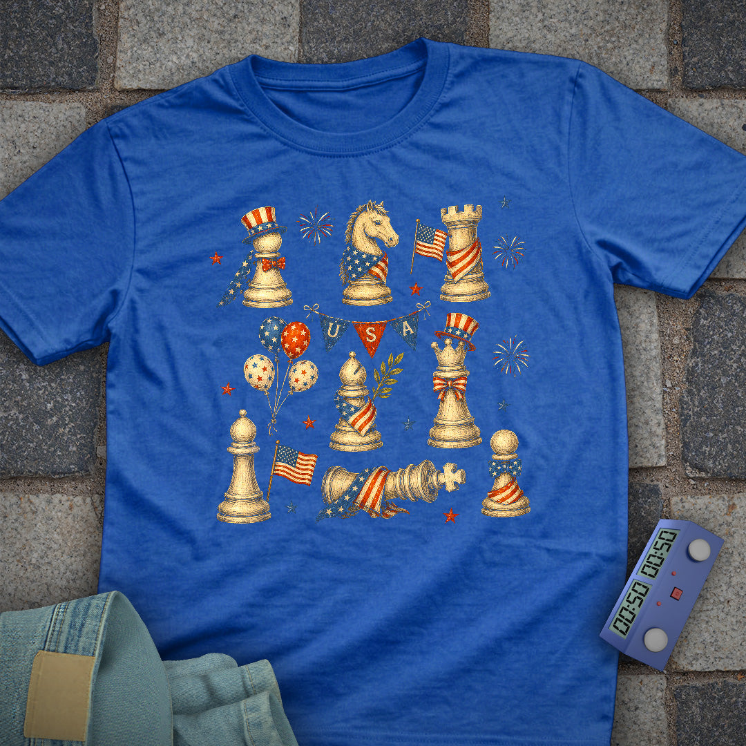 4th July Chess Pieces T-Shirt