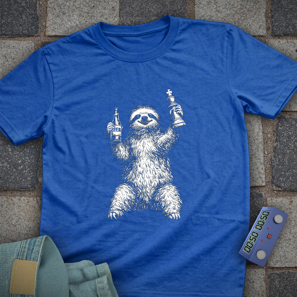 Sloth Beer Chess T-Shirt