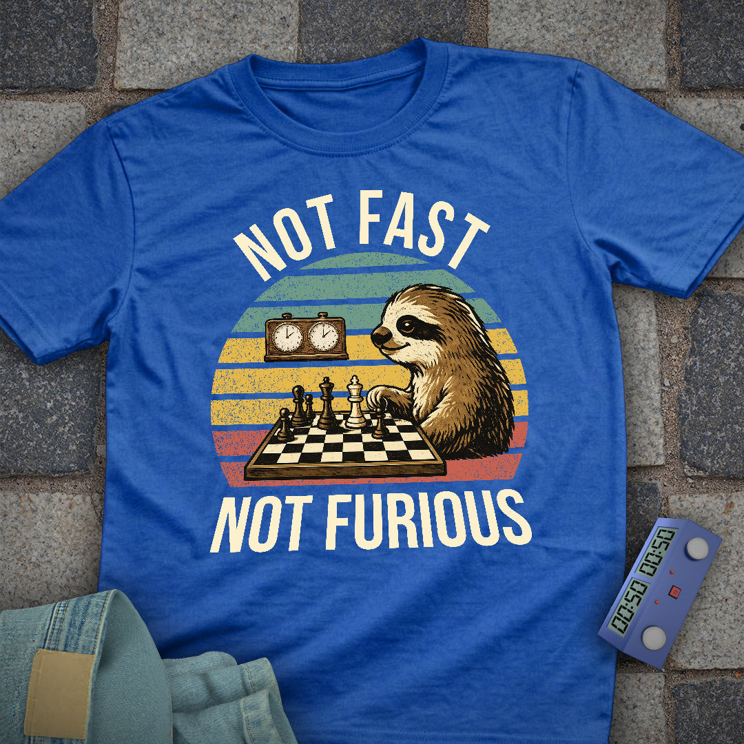 Not Fast. Not Furious Chess Retro T-Shirt