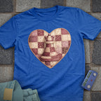 Patchwork Heart Chess T-Shirt (Printed Patch Effect)