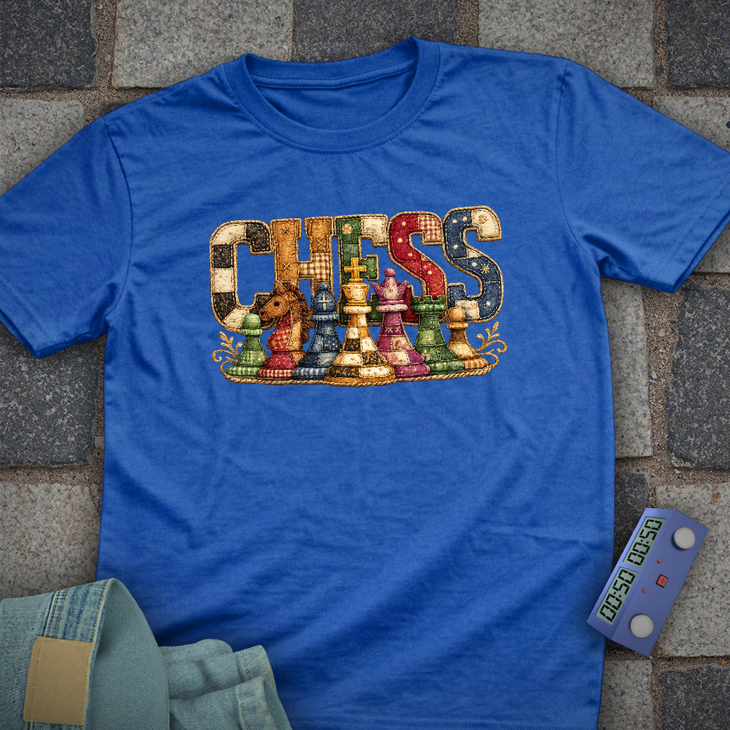 Patchwork Chess T-Shirt (Printed Patch Effect)