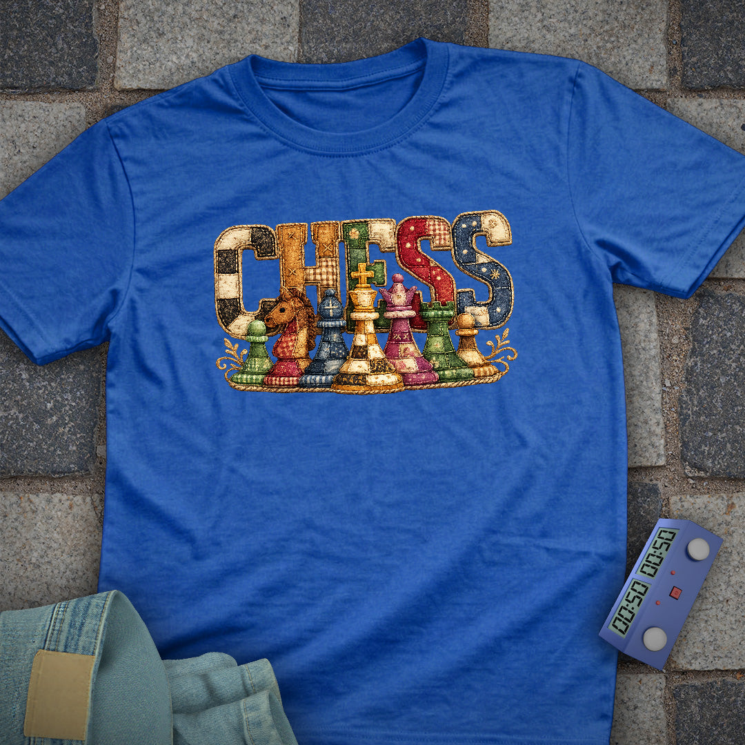 Patchwork Chess T-Shirt (Printed Patch Effect)