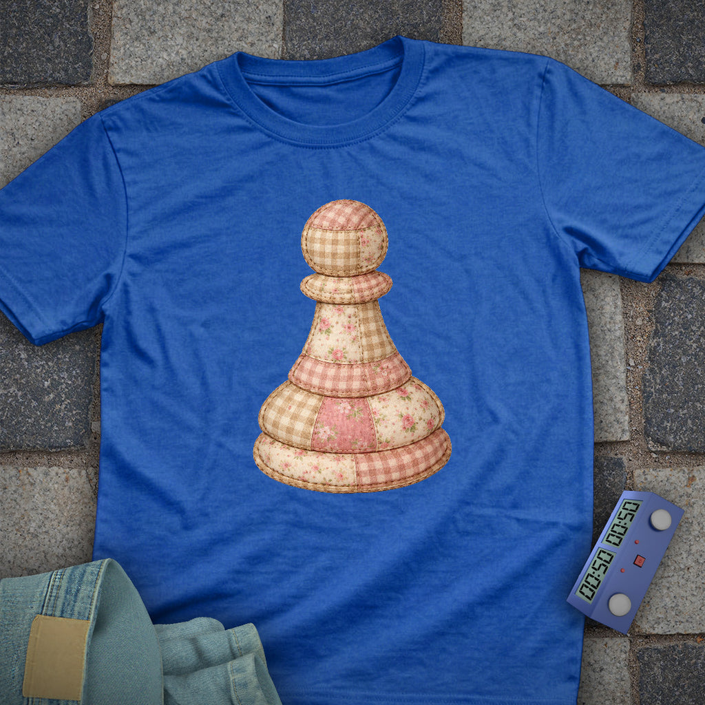 Patchwork Pawn Chess T-Shirt (Printed Patch Effect)
