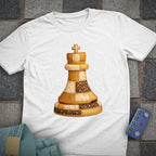 Patchwork King Chess T-Shirt (Printed Patch Effect)