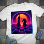Neon Sunset Chess T-Shirt