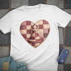 Patchwork Heart Chess T-Shirt (Printed Patch Effect)